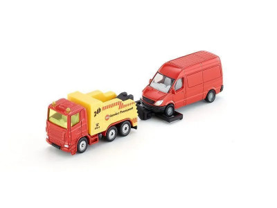 Грузовик-эвакуатор Siku 1667 с микро-автобусом