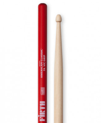 VIC FIRTH AMERICAN CLASSIC® 7A w/ VIC GRIP барабанные палочки, орех, деревянный наконечник