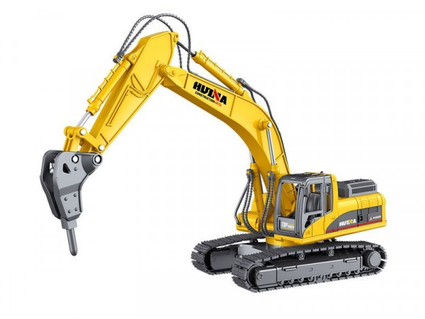 Металлический экскаватор с отбойным молотом HUI NA TOYS 1/50