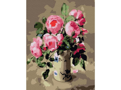 Картина по номерам 15х20 РОЗОВЫЙ ШИПОВНИК (16 цветов)