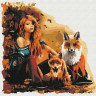 Картина по номерам 30х30 ЛЕСНЫЕ ДРУЗЬЯ (19 цветов)
