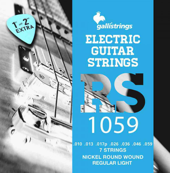 Комплект струн для 7-стр. электрогитары GALLI STRINGS RS1059, Regular light, 010-059