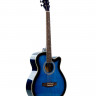 Гитара акустическая CARAVAN MUSIC HS-4020 BLS дредноут с ВЫРЕЗОМ глянцевый лак, цвет - СИНИЙ БЁРСТ