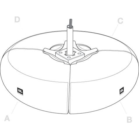 Комплект элементов JBL PMB-BK для сборки кругового кластера из 4 штук