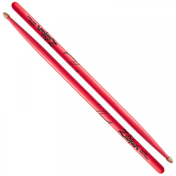 ZILDJIAN Z5AACDGP 5A ACORN NEON PINK барабанные палочки с деревянным наконечником, неоновые, цвет- неоновый розовый, орех