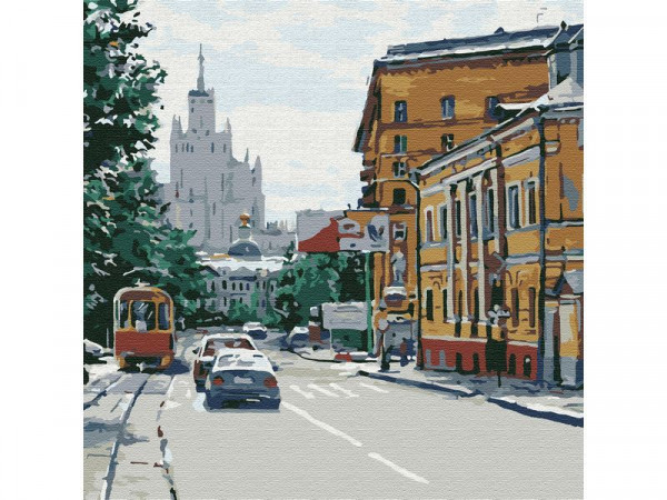 Картина по номерам 30х30 МОСКОВСКАЯ УЛИЦА (16 цветов)