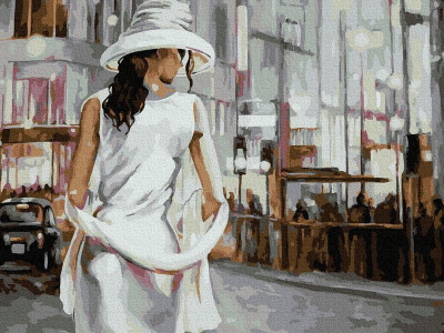 Картина по номерам с цв. схемой на холсте 30х40 НЕЗНАКОМКА (18 цветов)