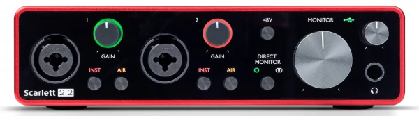 FOCUSRITE Scarlett 2i2 3rd Gen аудио интерфейс USB, 2 входа/2 выхода
