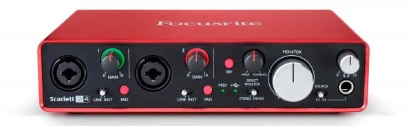 FOCUSRITE Scarlett 2i4 2nd Gen USB аудио интерфейс, 2 входа/4 выхода