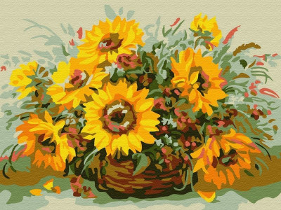 Картина по номерам 15х20 СОЛНЕЧНЫЙ БУКЕТ (11 цветов)