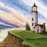 Алмазная мозаика 15х20 МАЯК НА РАССВЕТЕ (16цветов)