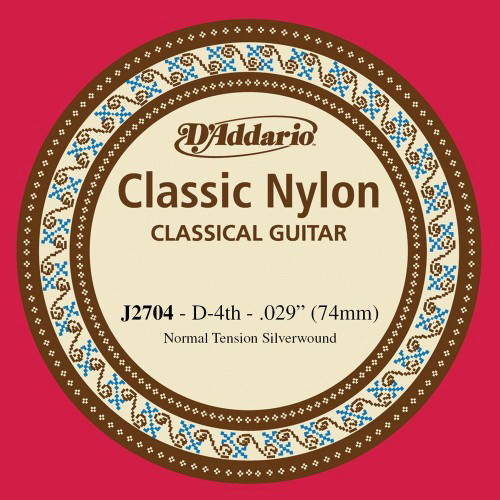 D'ADDARIO J2704 одиночная 4-я струна для классической гитары