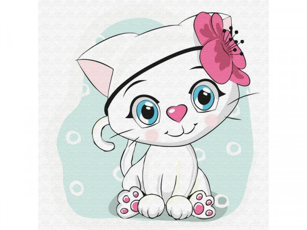 Набор юного художника 20Х20 КОШЕЧКА-КРАСОТКА. (11 цветов)