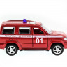 Машина "АВТОПАНОРАМА" инерц. УАЗ Патриот (пожарная) 1/50, в/к 12*7*5,5 см