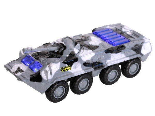 Танк "АВТОПАНОРАМА" "ОМОН", хаки, 1/54, инерция, свет, звук, в/к 17*8*6,5 см