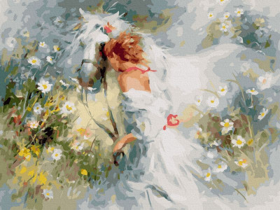 Картина по номерам с цветной схемой 40х50 ХАЕРАНТС В. БЕЛЫЙ СОН (32 цвета)