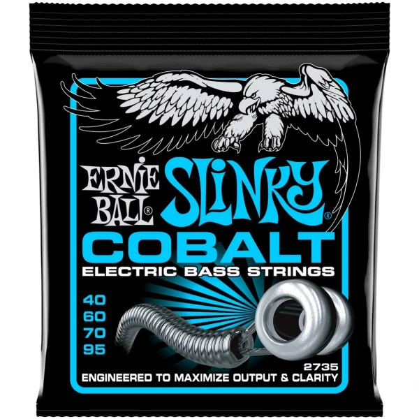 Комплект струн для бас-гитары ERNIE BALL 2735 Extra Slinky, калибр 40-95, Cobalt Bass