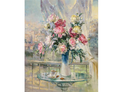 Картина по номерам 40х50 УТРЕННЕЕ НАСТРОЕНИЕ ( 28 цветов)