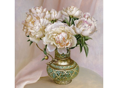 Алмазная мозаика 30х30 БУЗИН. В СЕРЕБРЯННОМ СОСУДЕ (26 цветов)