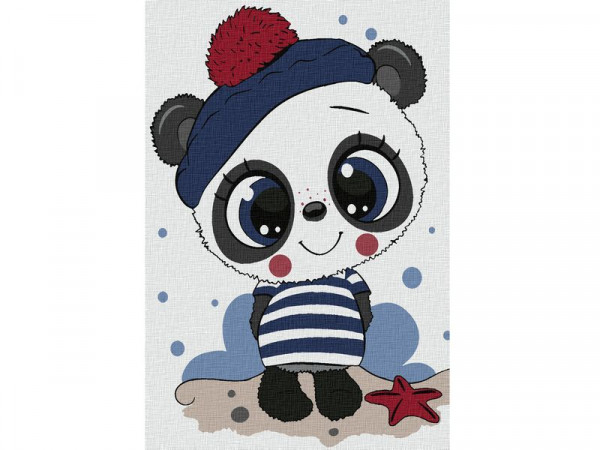 Картина по номерам 20х30 ПАНДА-МИЛАШКА (10 цветов)