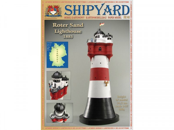 Сборная картонная модель Shipyard маяк Roter Sand Lighthouse (№46), 1/87