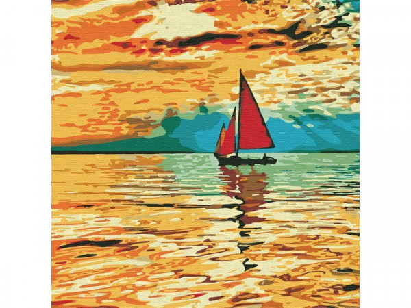 Картина по номерам 30х30  ЛОДОЧКА (15 цветов)