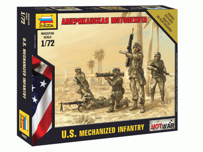 Сборная модель ZVEZDA Американская мотопехота, 1/72