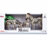 Набор фигурок животных MASAI MARA MM201-009 серии "Мир диких животных": Семья зебр, 5 пр.