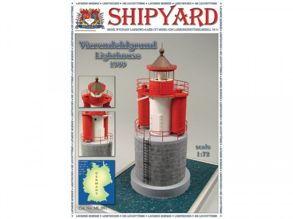 Сборная картонная модель Shipyard маяк Vierendehlgrund Lighthouse (№91), 1/72
