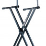 QUIK LOK QL642 стойка для двух клавишных инструментов усиленная, двойная рама, цвет черный