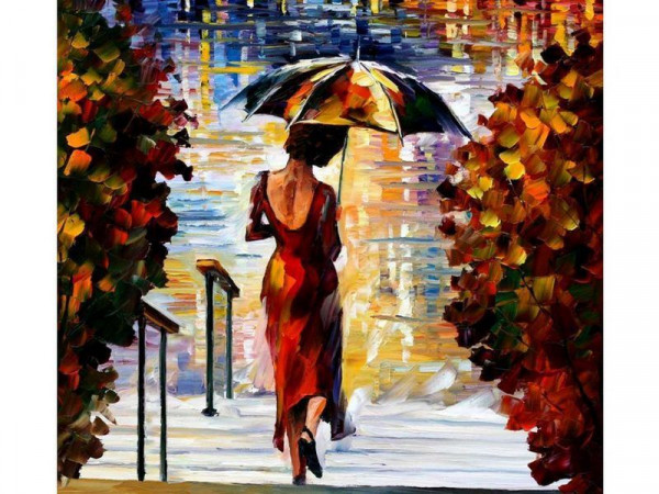 Картина по номерам 30х30 Афремов. На ступеньках (20 цветов)