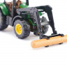 Трактор Siku 1540 John Deere с фронтальным погрузчиком для захвата брёвен