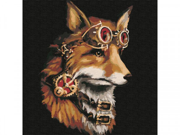 Картина по номерам 30х30 ФАНТАСТИЧЕСКИЙ ЛИС (20 цветов)