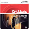 Струны для акустической гитары D'ADDARIO EJ12 бронза 80/20, Medium 13-56