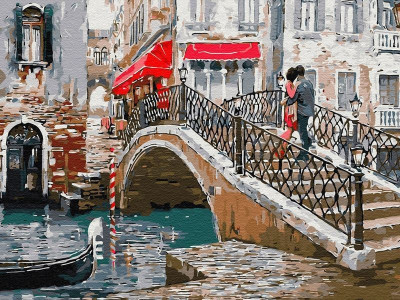 Картина по номерам 40х50 Мостик влюблённых (24 цвета)