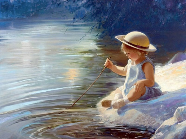 Картина по номерам 40х50 НА БЕРЕГУ РЕКИ (26 цветов)