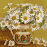 Картина по номерам с цветной схемой на холсте 30х40 Бузин. Ромашковое кружево (20 цветов)