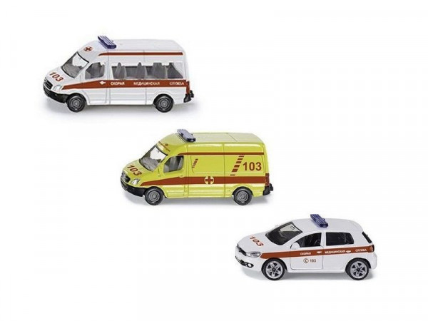 Набор машин Siku Скорая помощь 1825RUS, желтый/белый