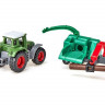 Трактор Siku 1675 с щеподробилкой, 7 см, зеленый