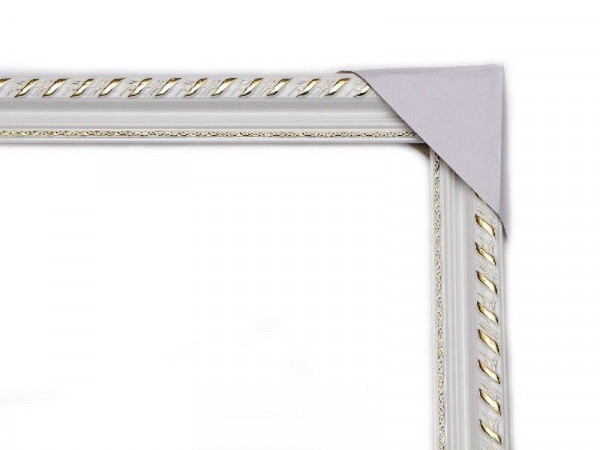 ДЕРЕВЯННАЯ  РАМКА ДЛЯ КАРТИН 40х50 (белая с золотом)