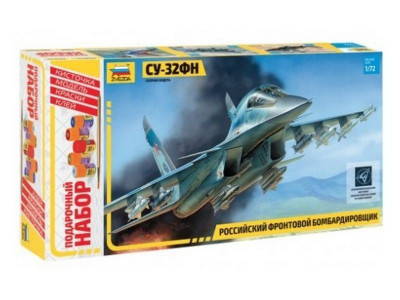 Сборная модель ZVEZDA Российский фронтовой бомбардировщик Су-32ФН, подарочный набор, 1/72