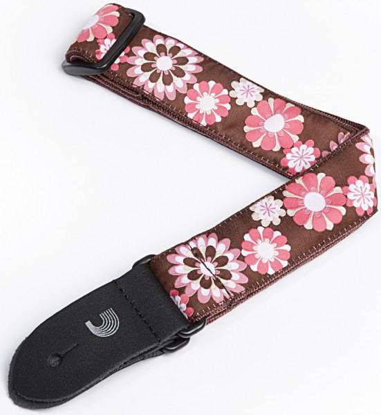 Ремень для укулеле PLANET WAVES 15UKE02 коричневый с розовыми цветами