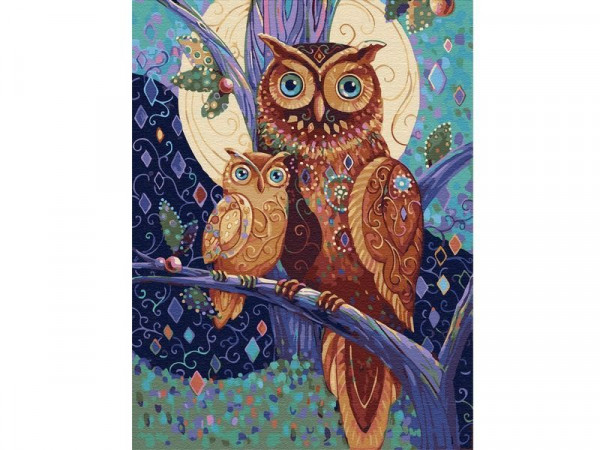 Картина по номерам с цветной схемой на холсте 30х40 В гостях у сказки (21 цвет)