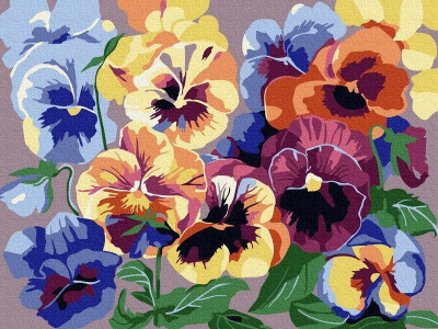 Картина по номерам 15х20 АНЮТИНЫ ГЛАЗКИ (15 цветов)