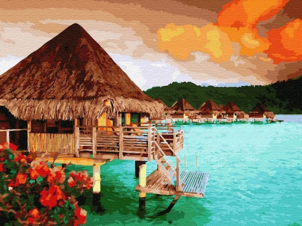 Картина по номерам 40х50 о.Бора Бора (30 цветов)