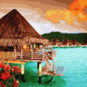 Картина по номерам 40х50 о.Бора Бора (30 цветов)