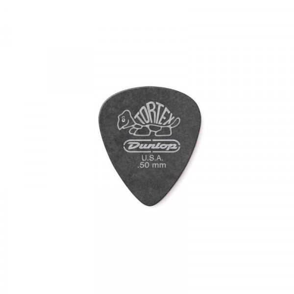 DUNLOP 488P.50 Tortex® Pitch Black Standard упаковка черных медиаторов 0.5мм, (12шт.)