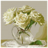 Картина по номерам 30х30 Бузин. Пять белых роз (20 цветов)