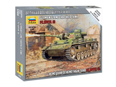 Сборная модель ZVEZDA Немецкий огнеметный танк Pz.Kfw III, 1/100
