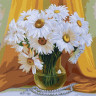 Картина по номерам 30х30 БУКЕТ МАХРОВЫХ РОМАШЕК (24 цвета)